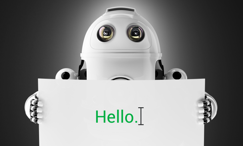 Robot saying hello