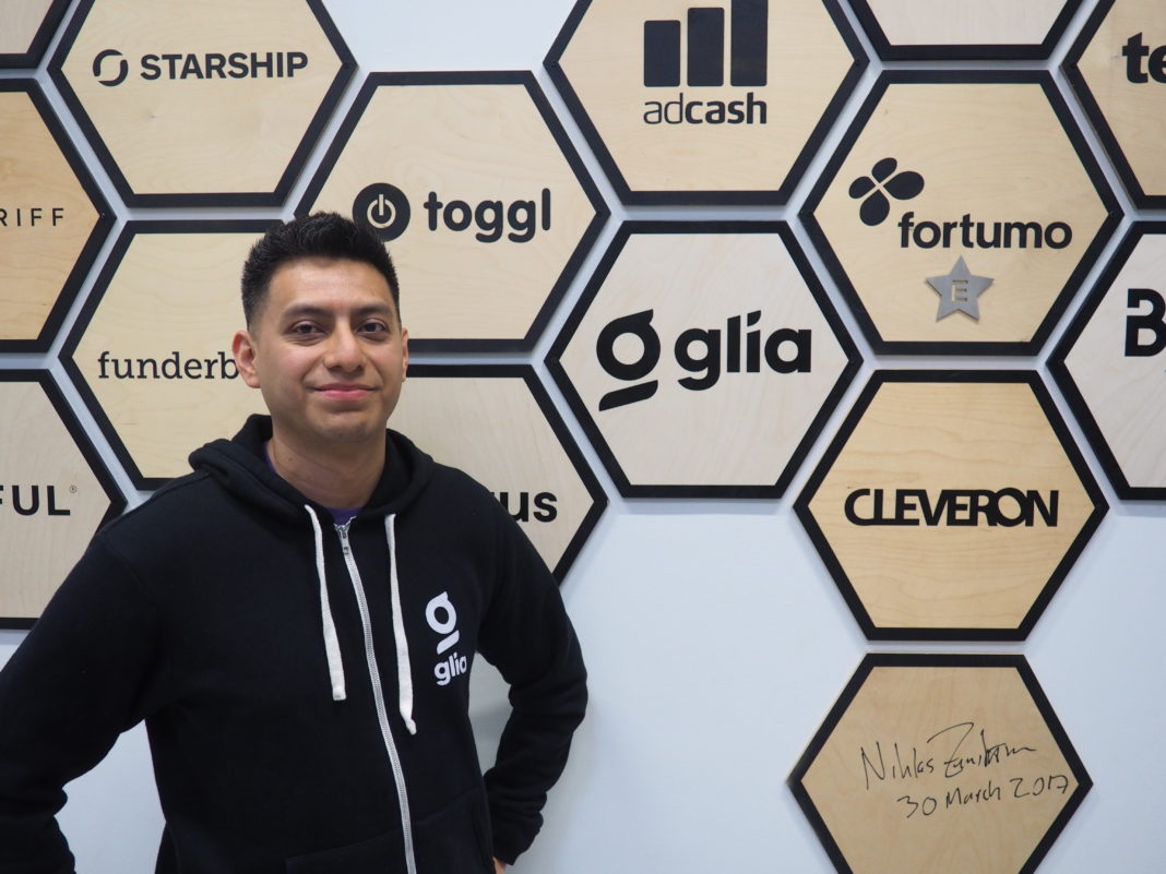 Glia has been added to the Estonian Startup Wall of Fame. Pictured here: Carlos Paniagua, CTO Glia